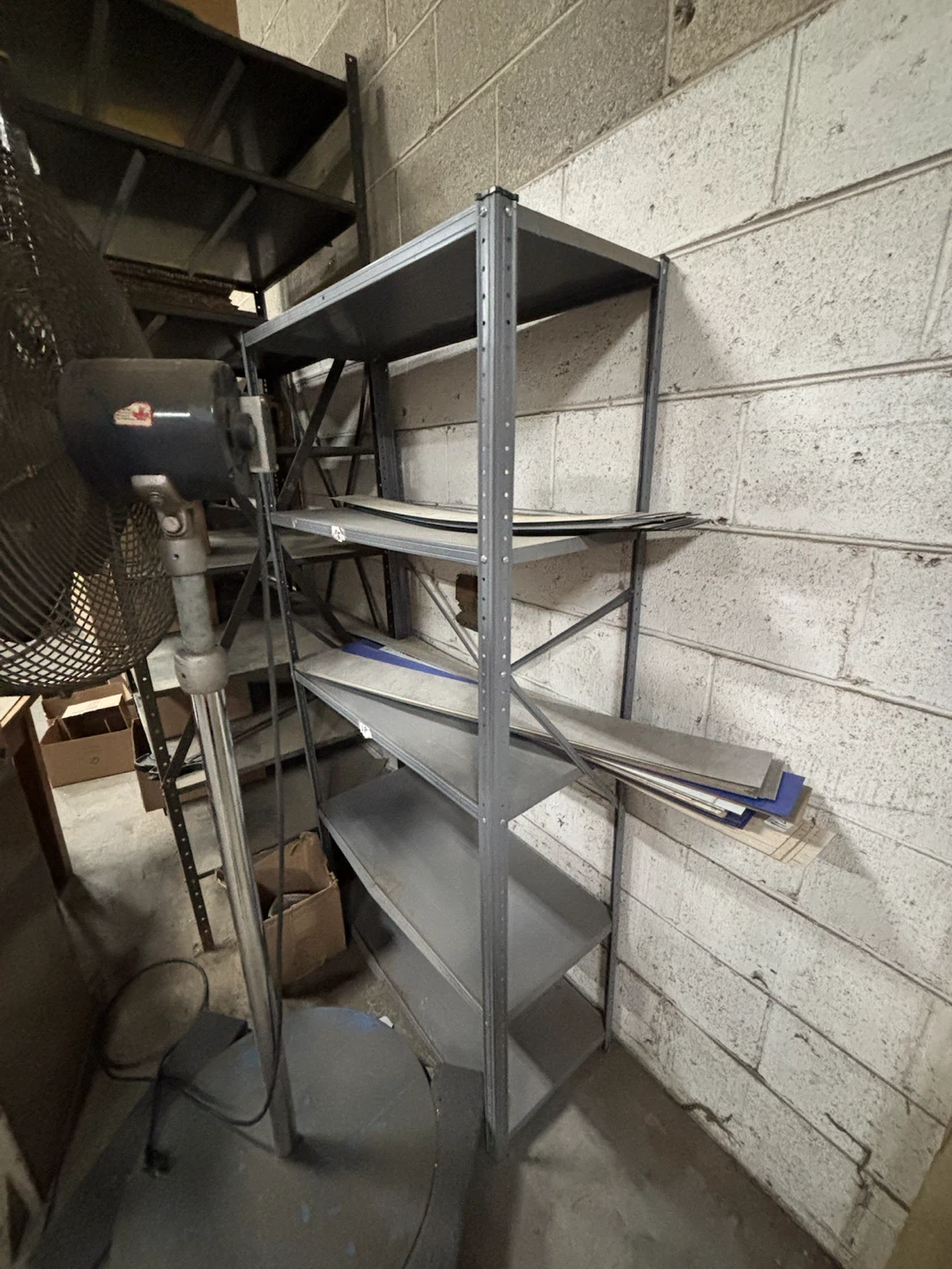Grey Metal Shelving Unit