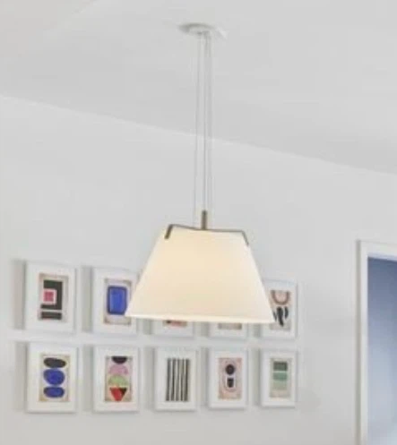 Pendant Light Fixture with brass details and glass shade