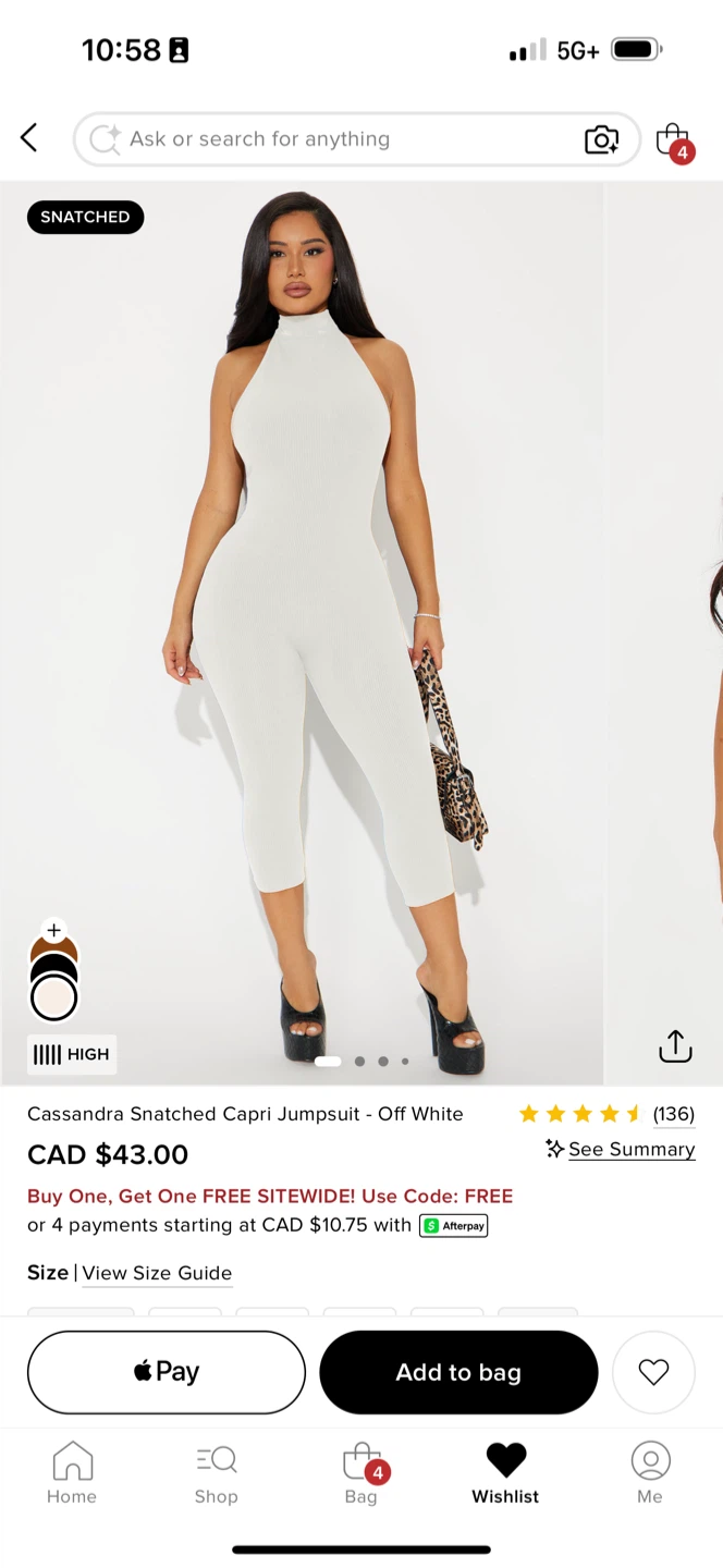 Fashion Nova Cassandra Snatched Capri Jumpsuit - Off White