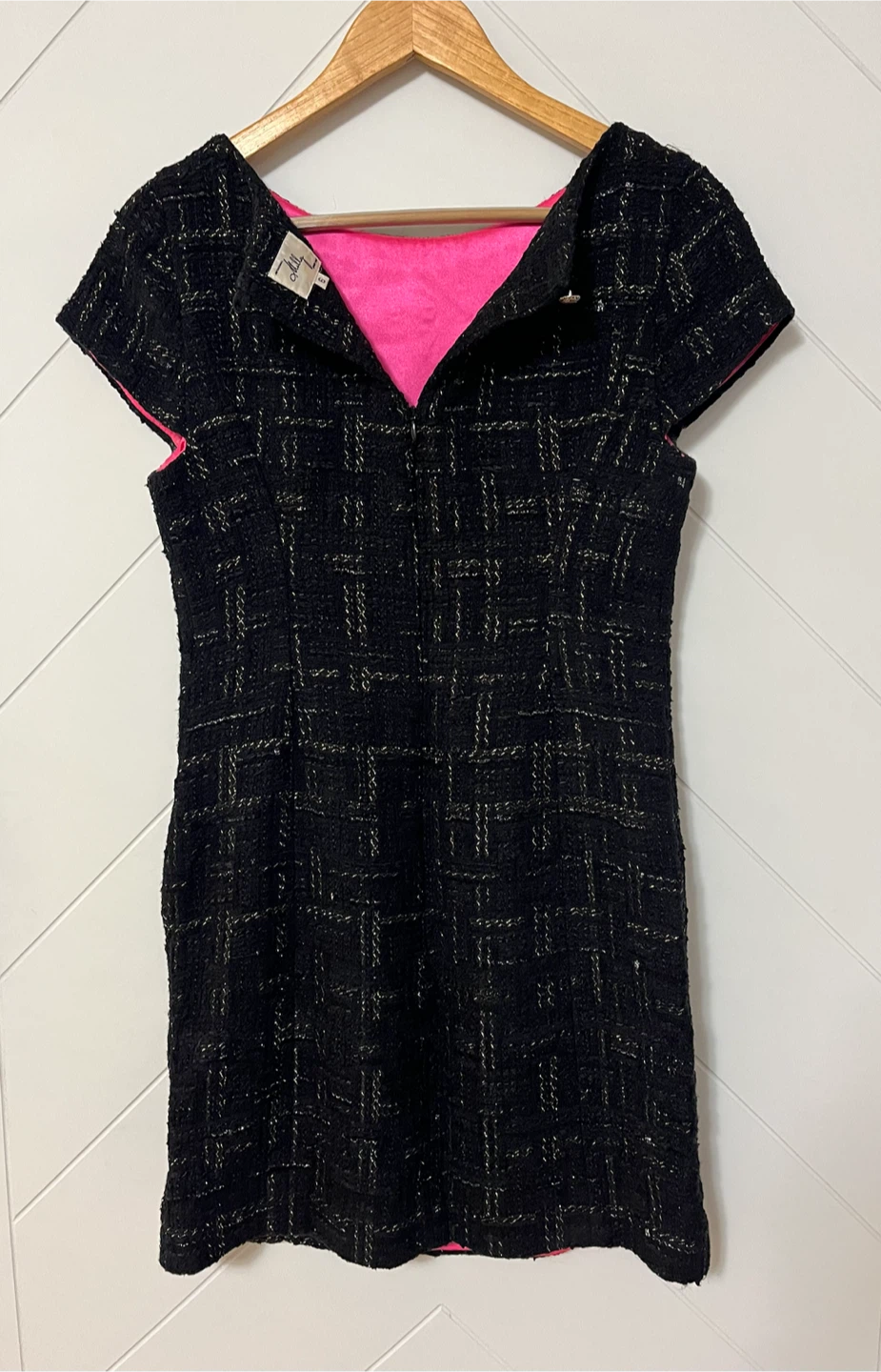 Milly Black & Gold Tweed Mini Dress Size 6 - photo 4