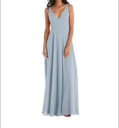 Light Blue V-Neck Maxi Dress