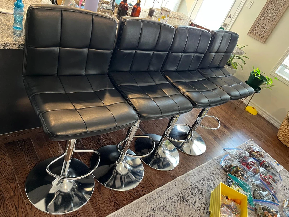 Set of 4 Black Bar Stools - photo 2