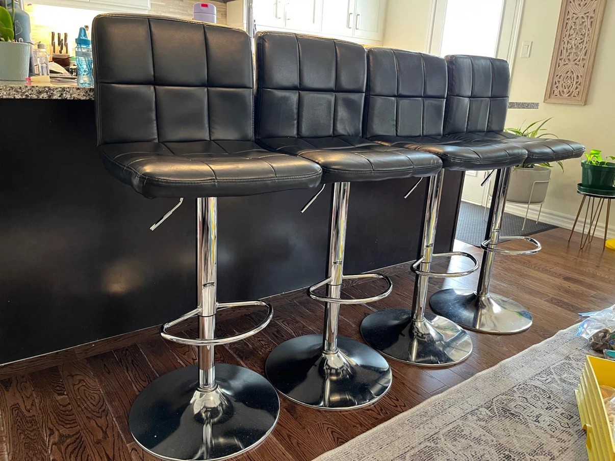Set of 4 Black Bar Stools - photo 3