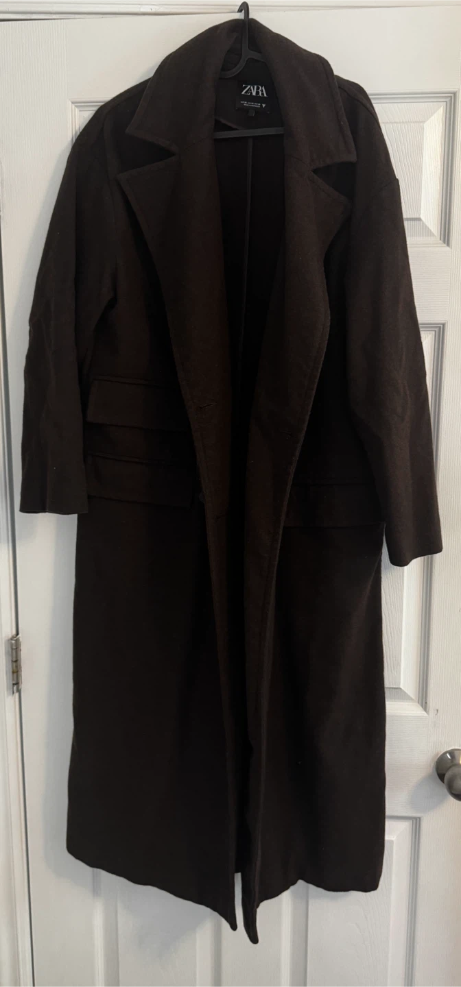 ZARA Long Coat - Dark Brown