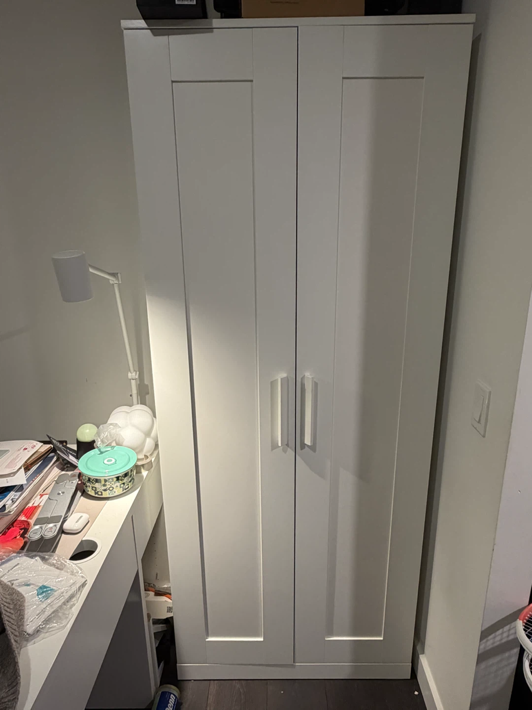 White Double Door Wardrobe - Brimnes
