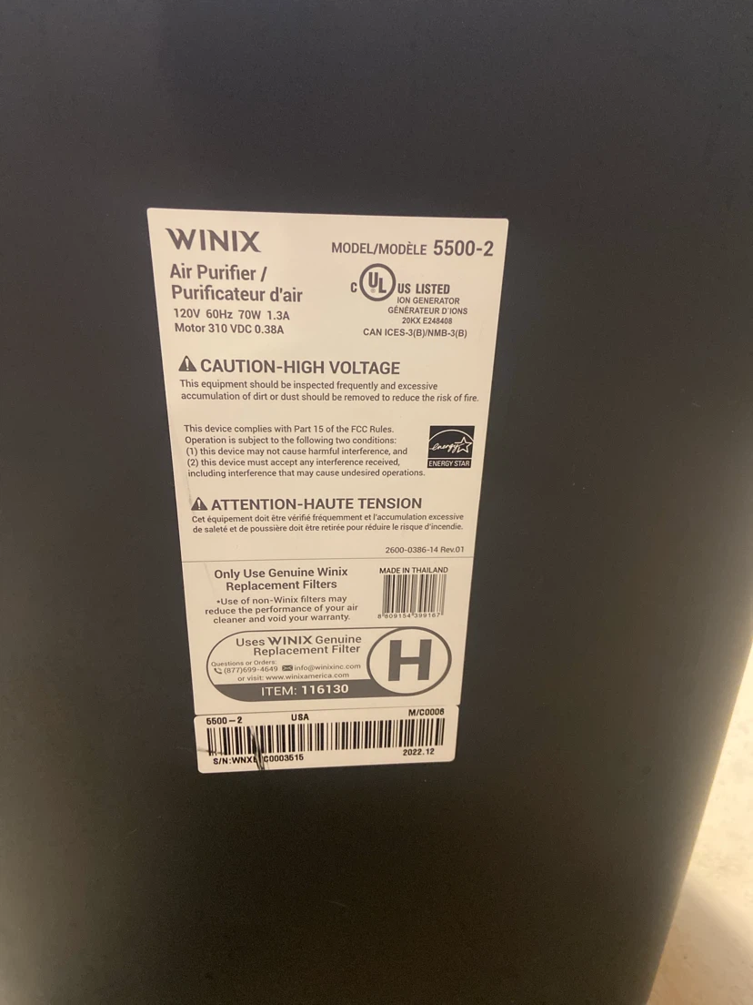 WINIX 5500-2 Air Purifier - photo 3