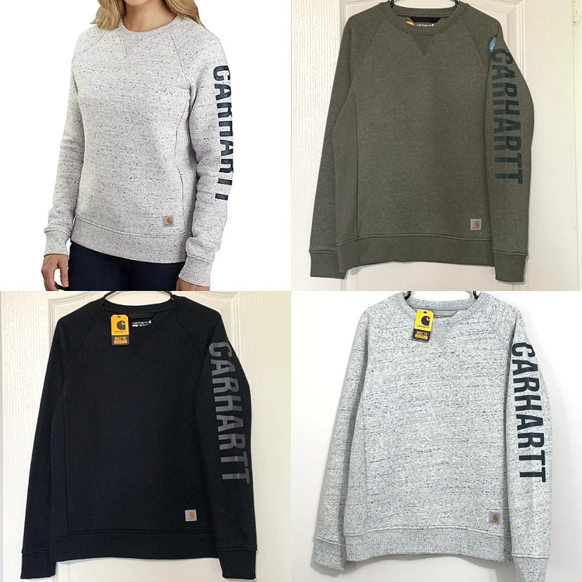 Carhartt Sweater Relaxed Fit Logo Sleeve Crewneck Sweater NEW