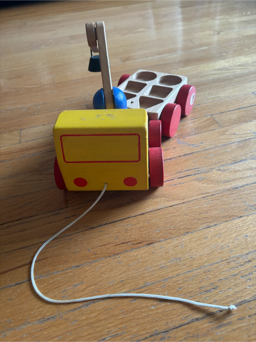 Wooden Pull Toy Truck with Crane - photo 2
