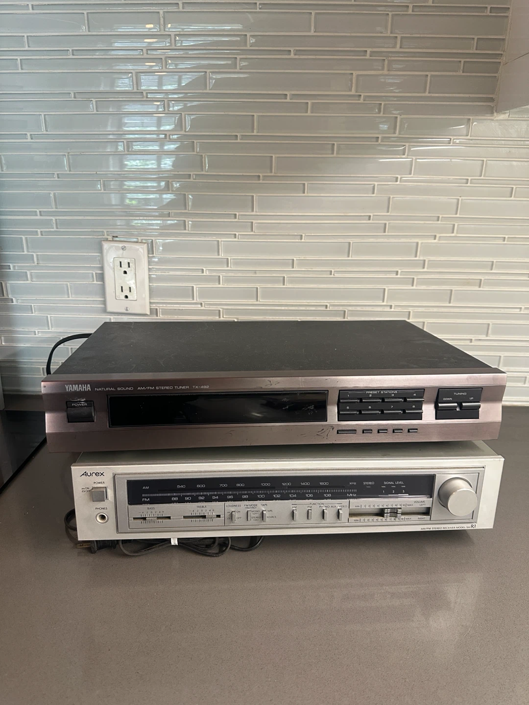 vintage stereo tuner receiver aurex toshiba yamaha audio gear