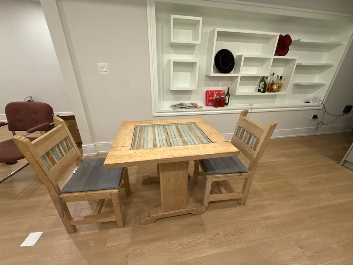 Hisense Mini Fridge and diner table