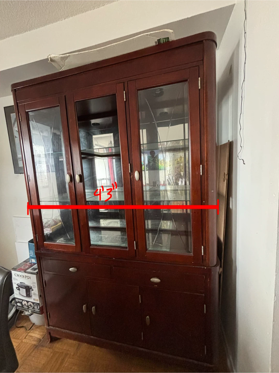 Solid Real Wood China Cabinet / Display Hutch 2Piece - photo 2