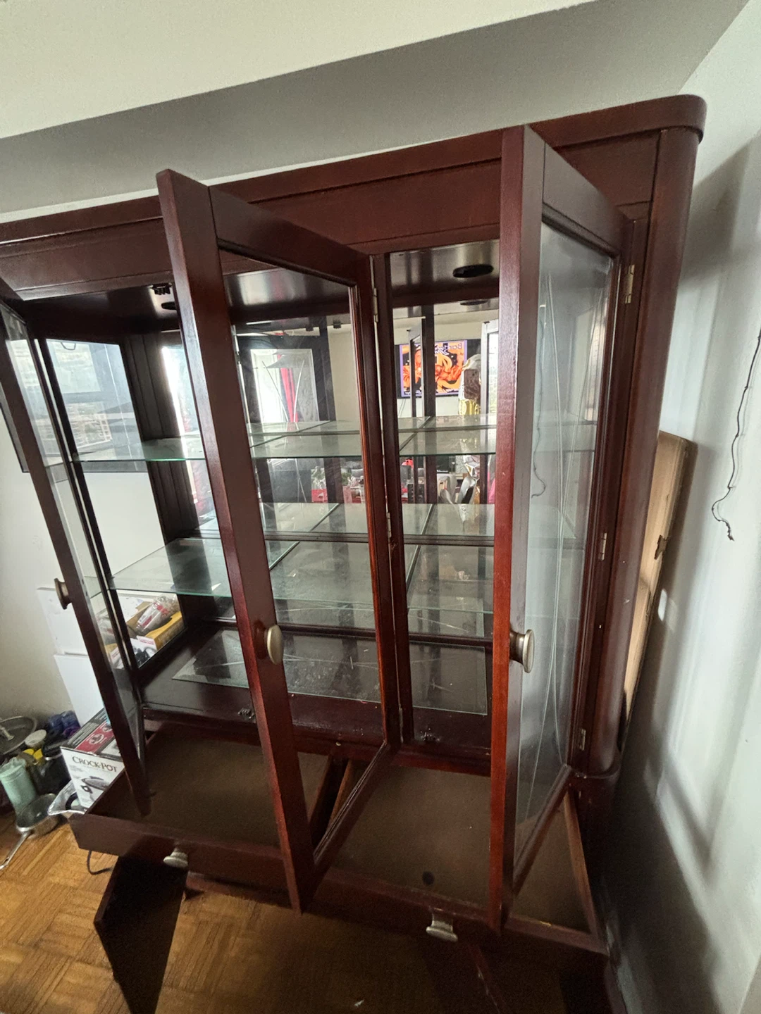 Solid Real Wood China Cabinet / Display Hutch 2Piece - photo 4