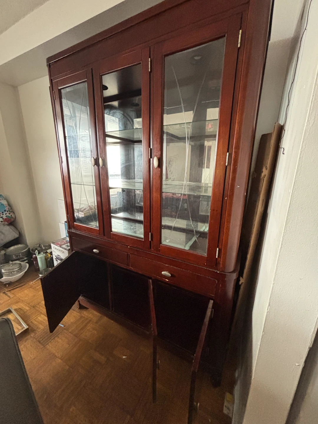 Solid Real Wood China Cabinet / Display Hutch 2Piece - photo 5