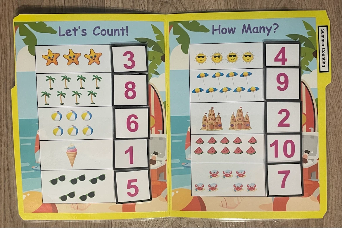 Summer Counting 1-10 (count and match)