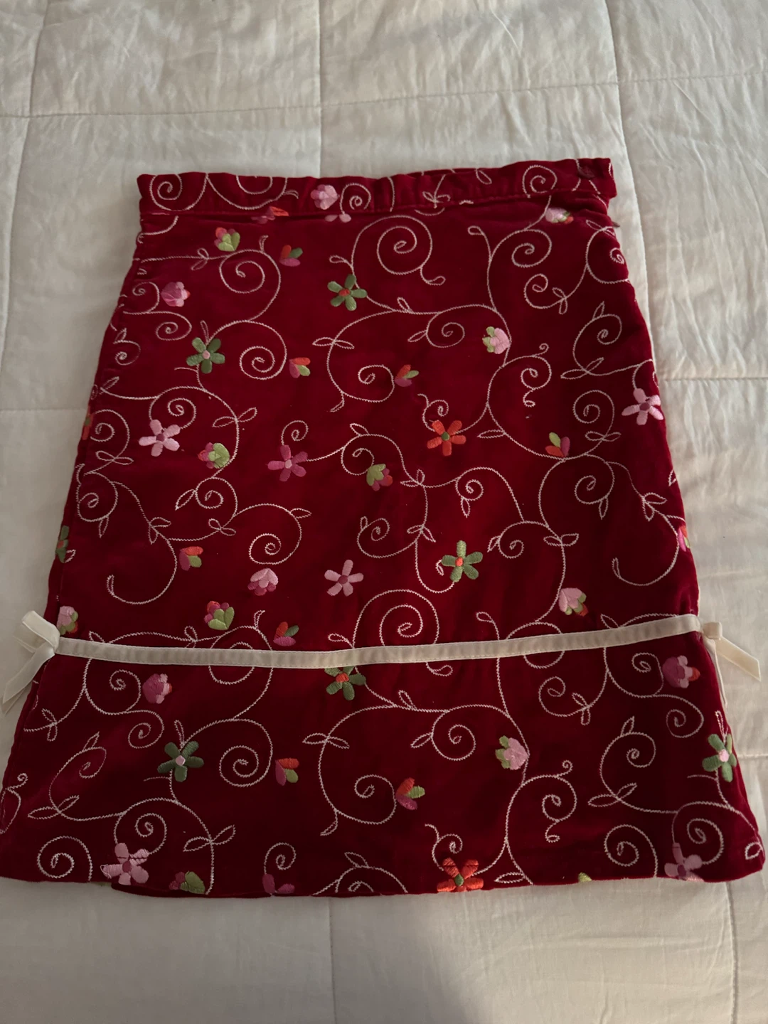 The Children's Place Red Embroidered Skirt - Size 10
