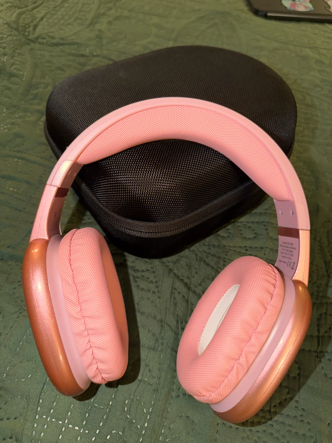 Pink Over-Ear Headphones with Case