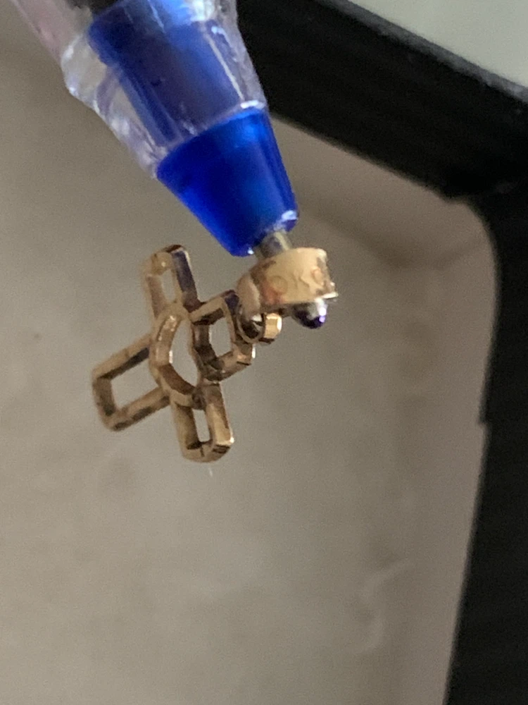 10K Gold small Cross Pendant Charm - photo 2