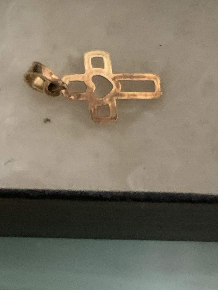 10K Gold small Cross Pendant Charm - photo 4