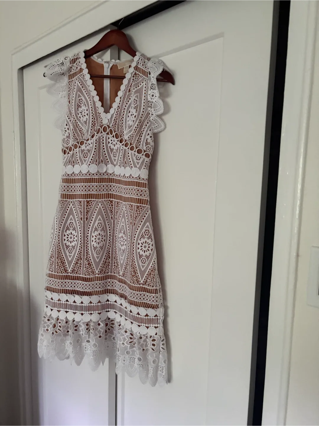 Michael Kors White Lace Midi Dress