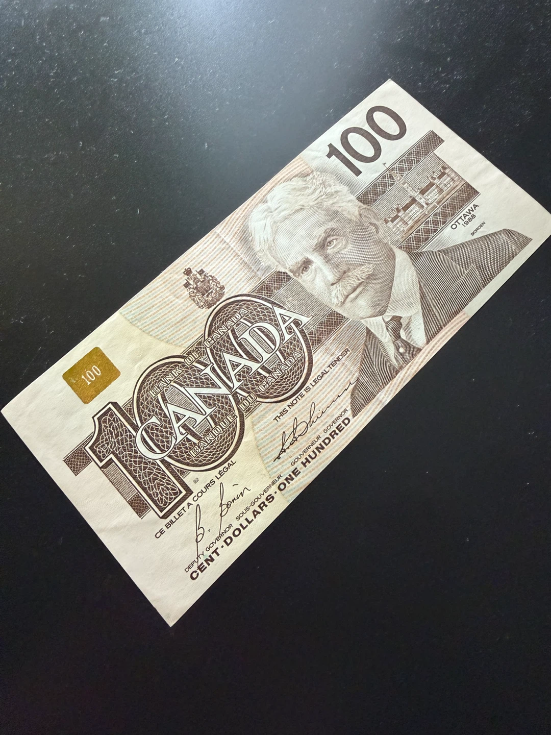 $100 Canadian Bank Note