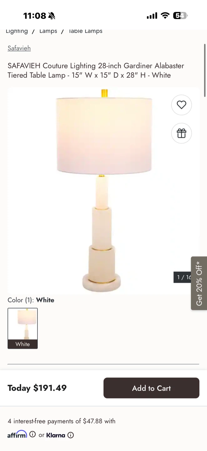 Safavieh Couture Alabaster Tiered Table Lamp