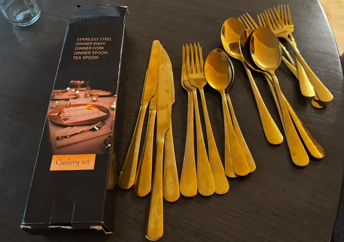 Gold Stainless Steel Cutlery Set