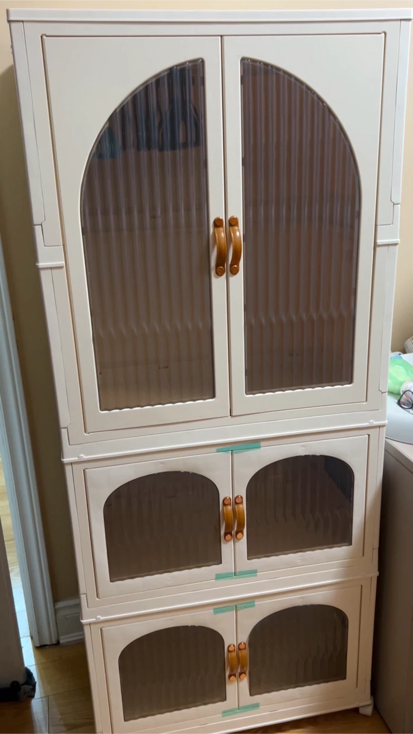 Collapsible Storage Cabinet with Hanger Rod