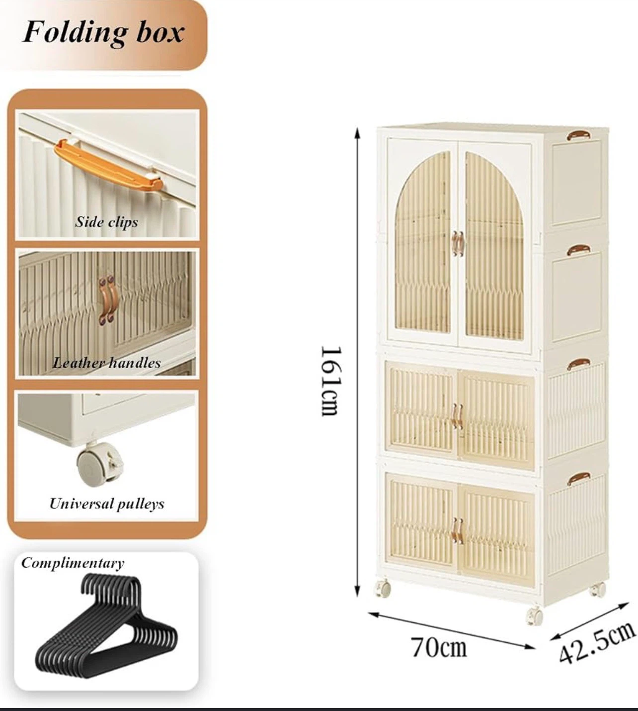 Collapsible Storage Cabinet with Hanger Rod - photo 3