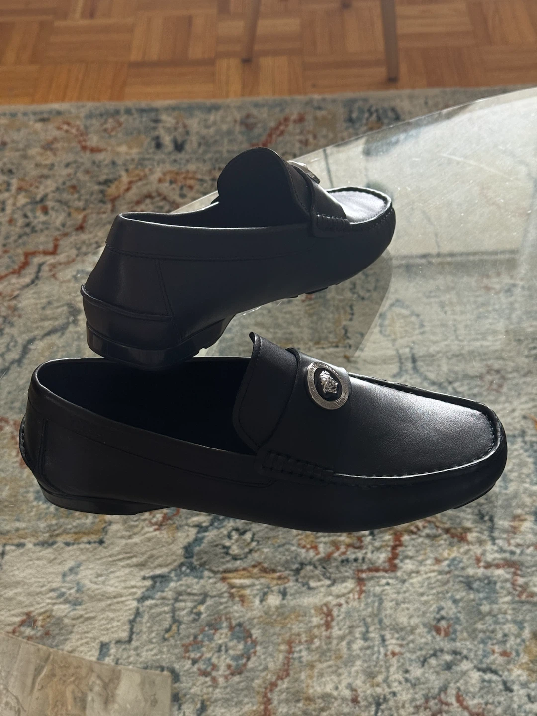 Versace Black Leather Medusa Loafers - Size 42 - photo 2