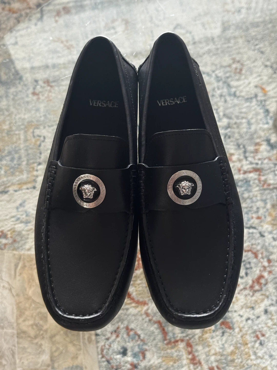Versace Black Leather Medusa Loafers - Size 42 - photo 3