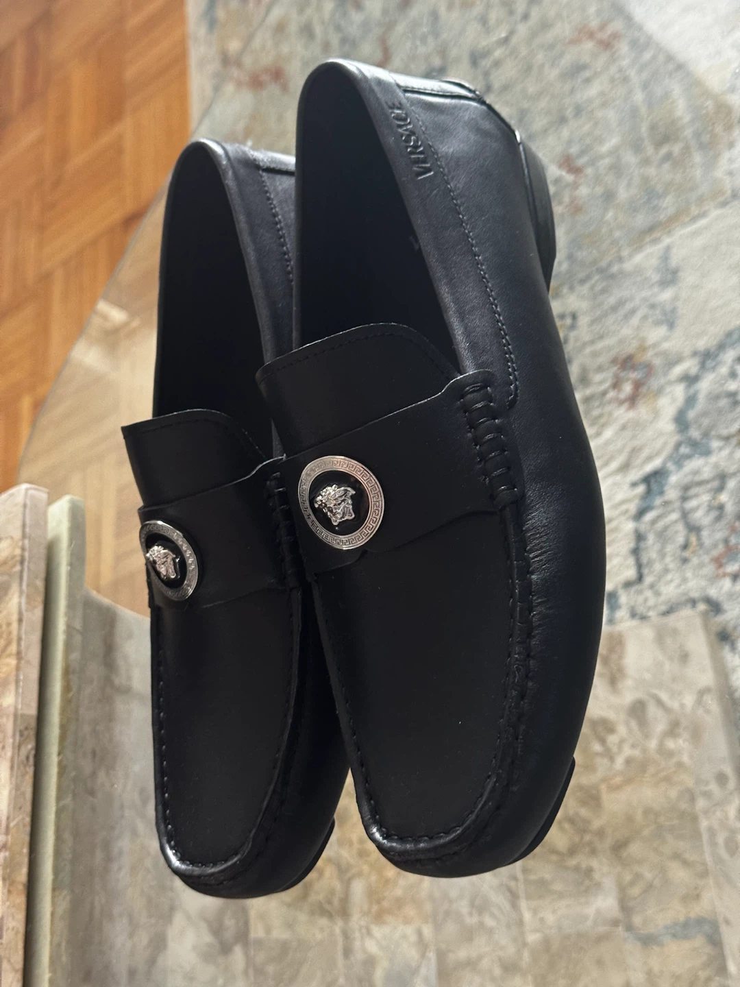 Versace Black Leather Medusa Loafers - Size 42 - photo 4