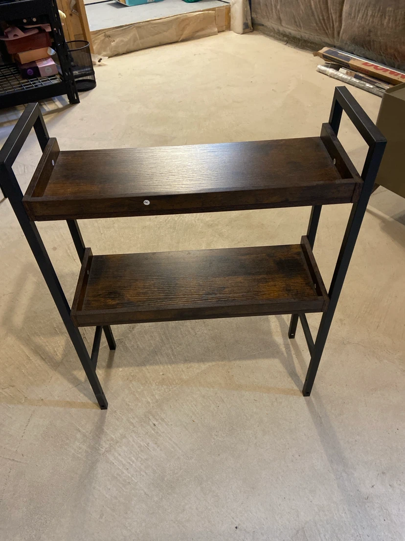 2-Tier Industrial Style Shelf Unit