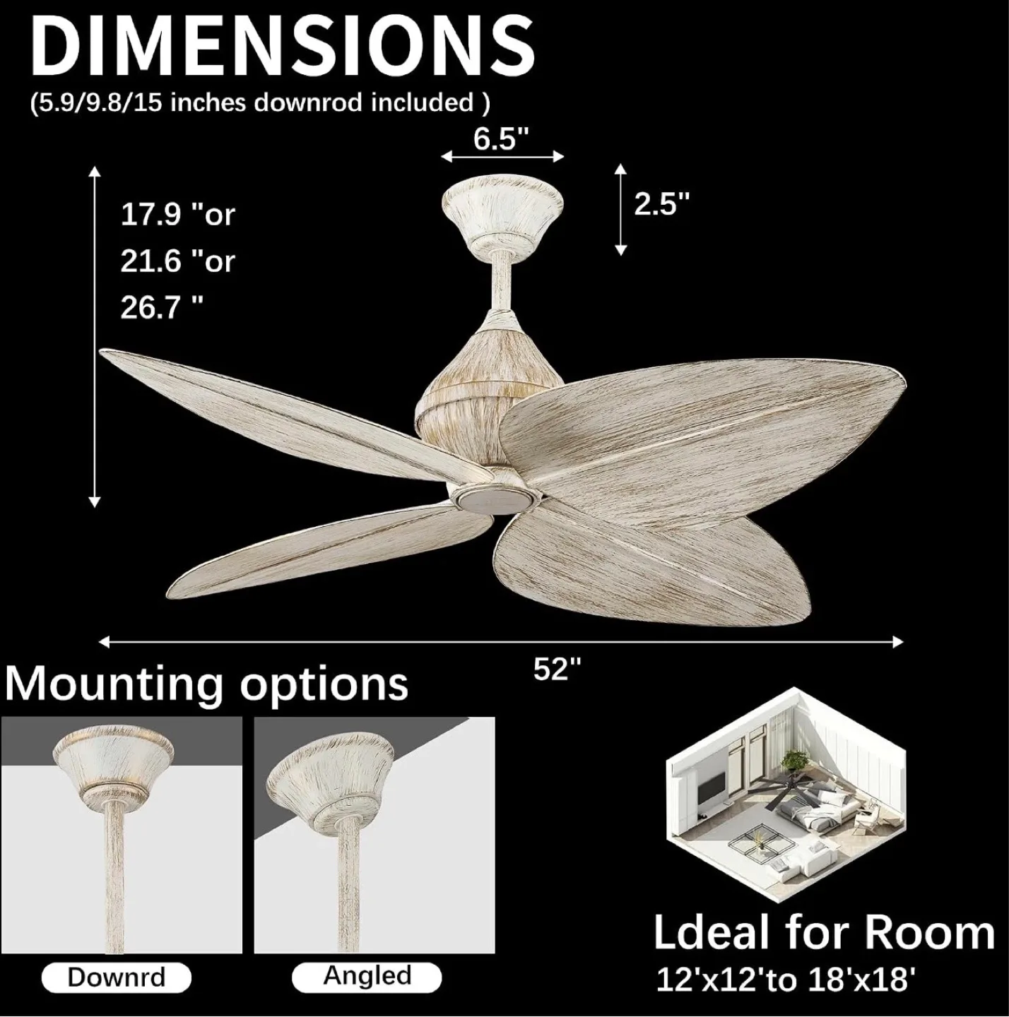 Hemldan 52" Ceiling Fan (app & remote controlled) - BNIB - photo 2