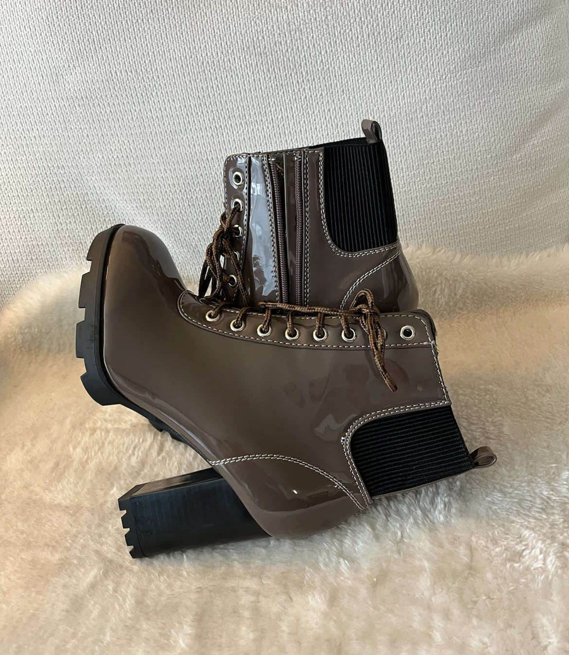 Rouge Vegan Combat Boots Size 7-7.5 - photo 2