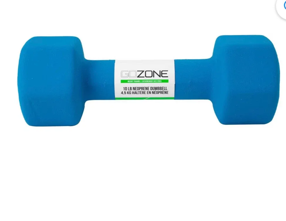 A pair of  10 LB Neoprene Dumbbell