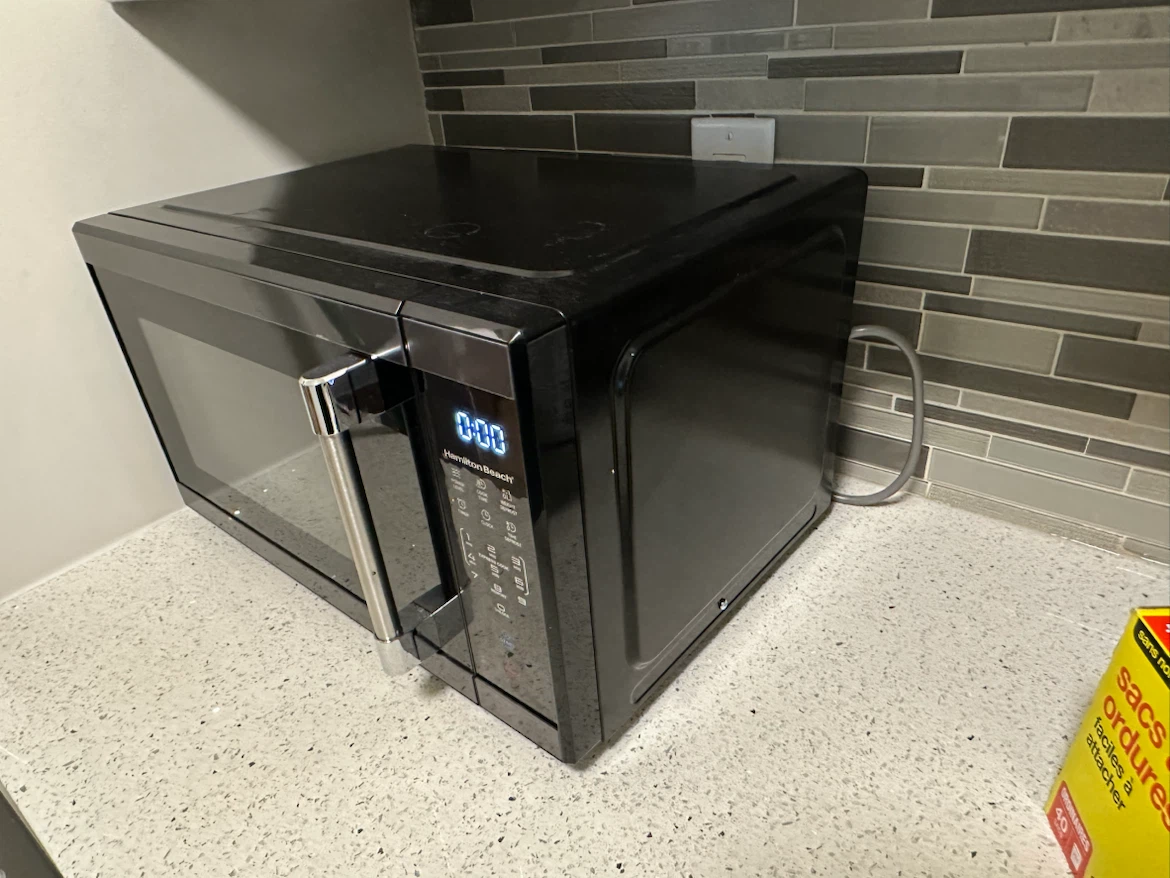 Black Stainless Steel Hamilton Beach Microwave - Almost New $60 - photo 3