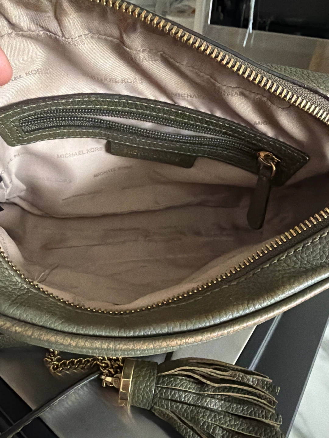 Michael Kors Olive Green Leather Crossbody Bag - photo 3