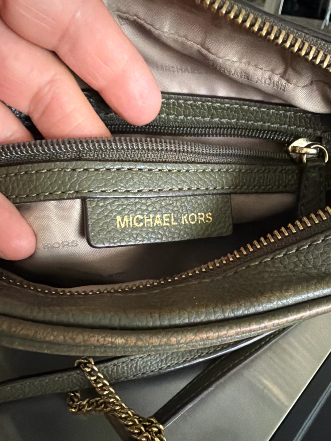 Michael Kors Olive Green Leather Crossbody Bag - photo 4