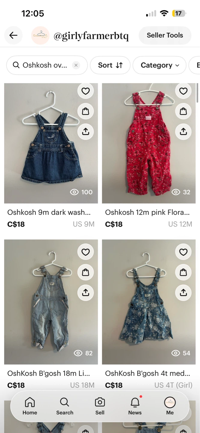 OshKosh B'gosh denim overalls