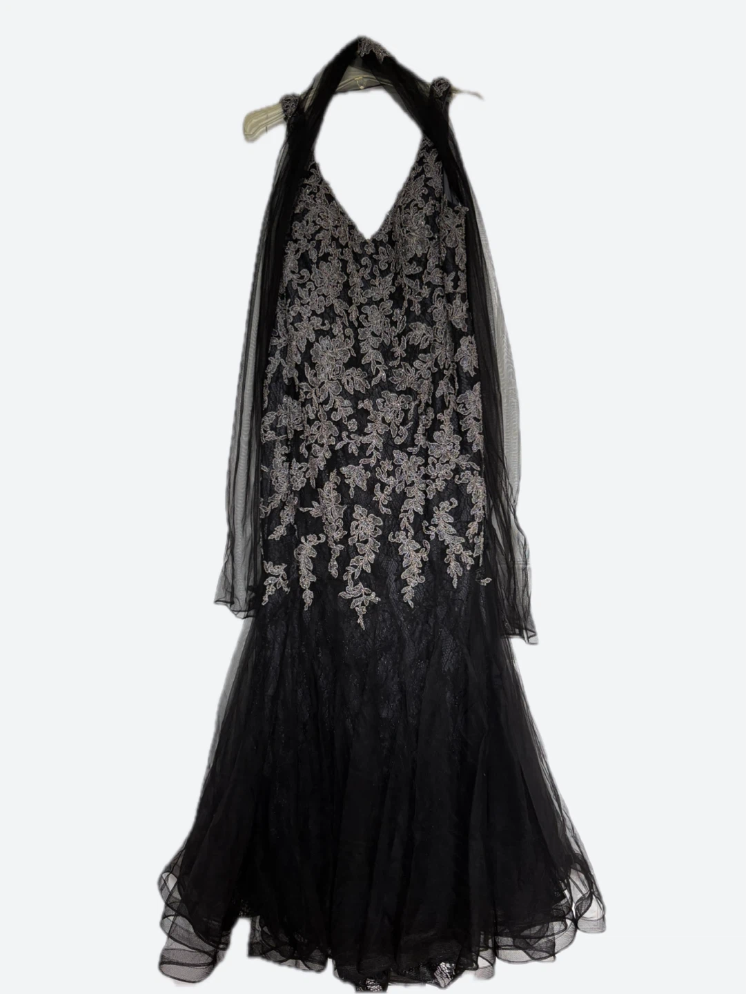 Montage by Mon Cheri Black Lace Formal Dress Size 10