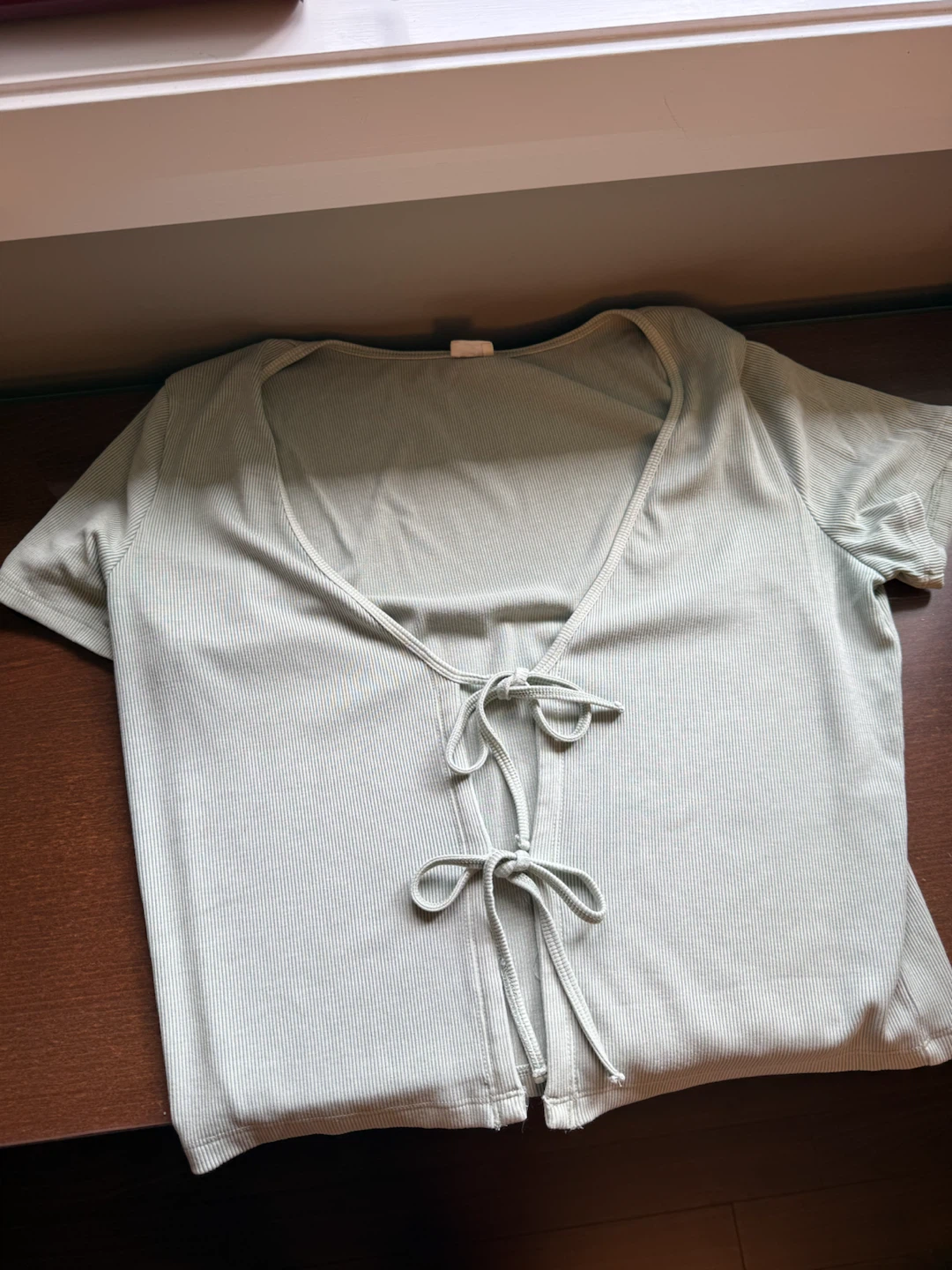 Wilfred Free Ribbed Tie-Front Top - photo 4
