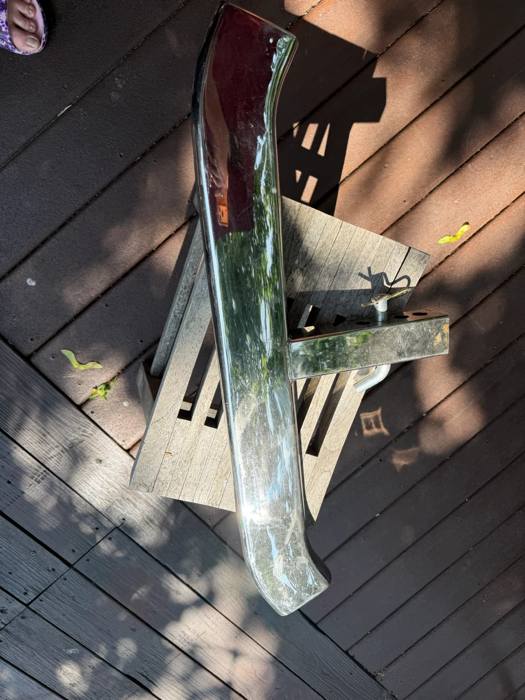 Chrome Tube Bumper with Hitch Mount - photo 2