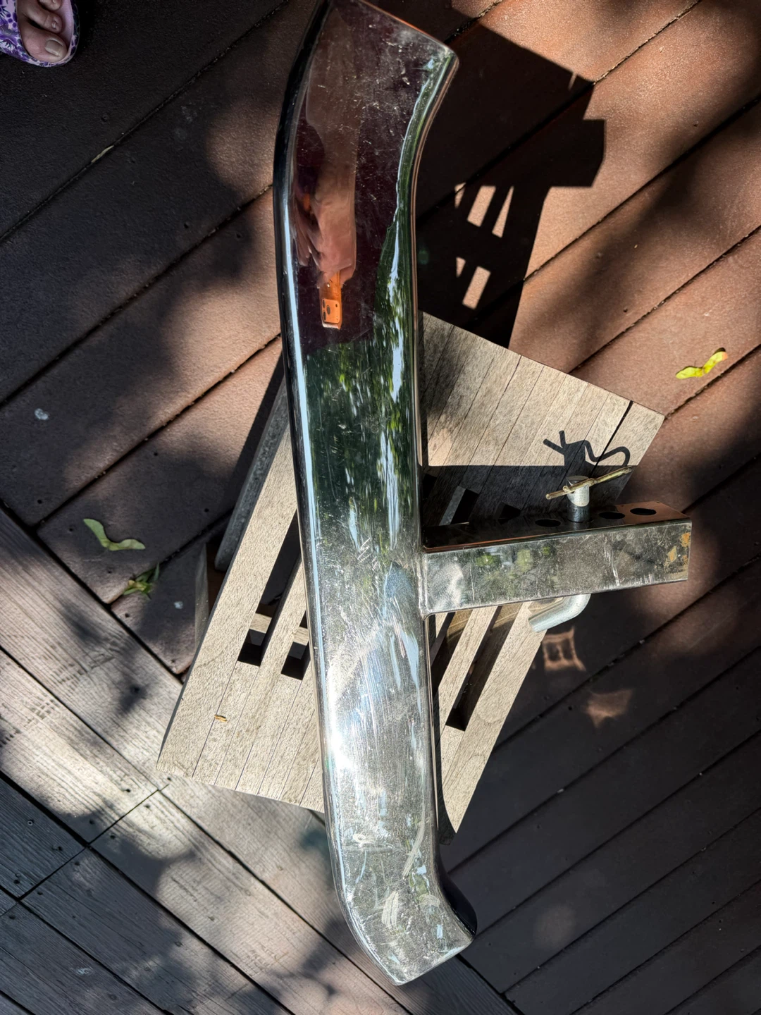 Chrome Tube Bumper with Hitch Mount - photo 4