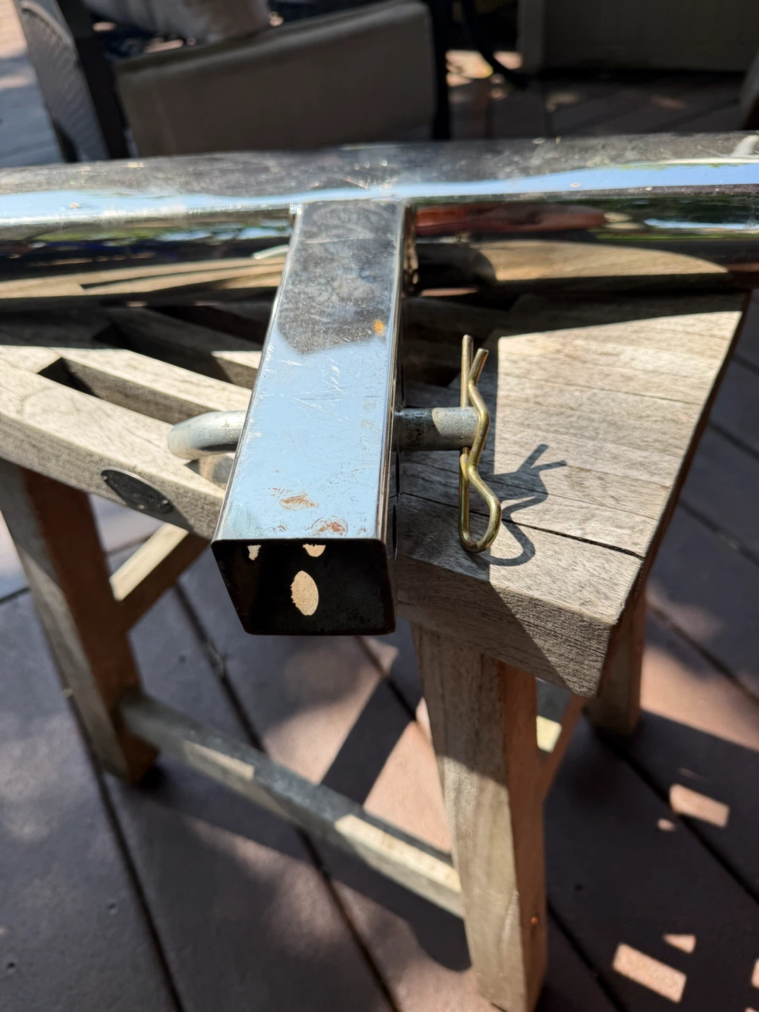 Chrome Tube Bumper with Hitch Mount - photo 5