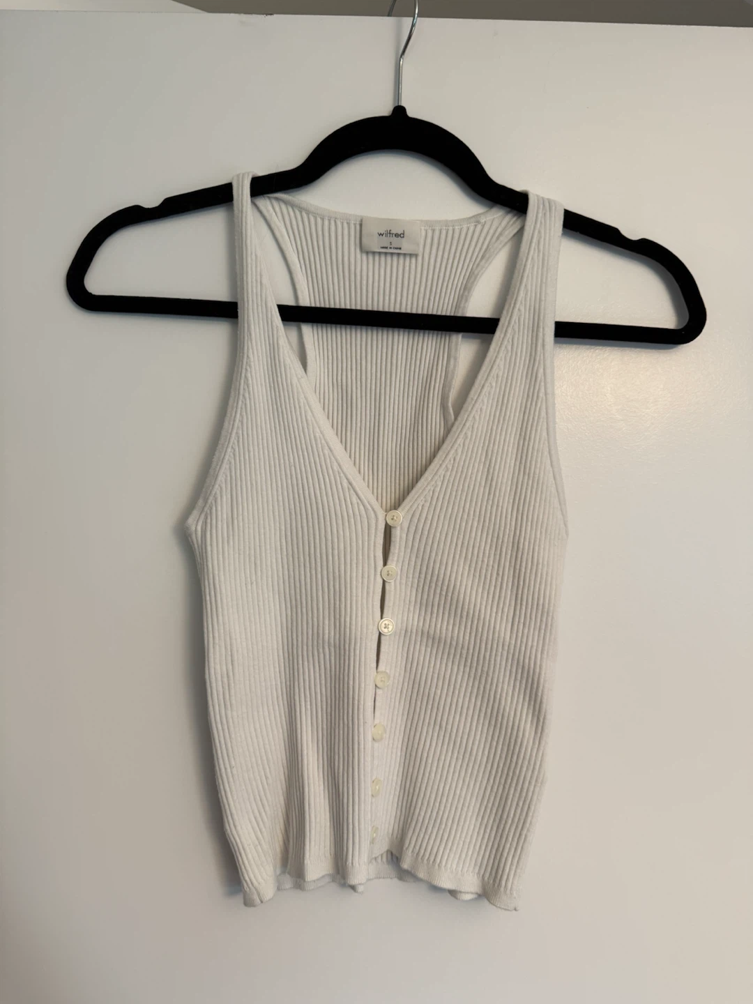 Wilfred White Ribbed Tank Top