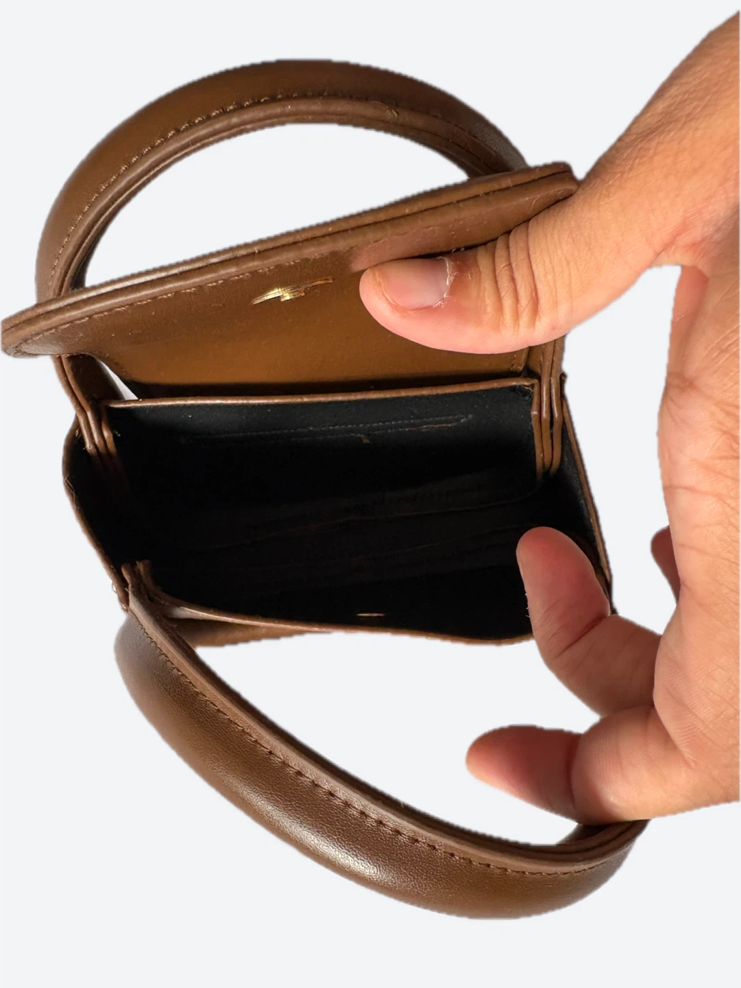 Brown Mini Handbag with Strap - photo 3