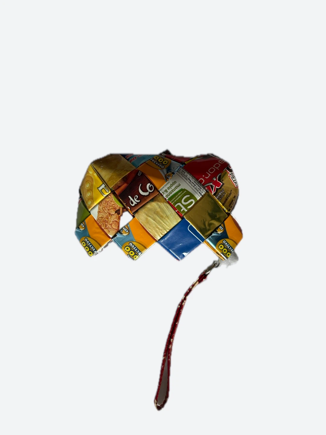 Handmade Recycled Snack Bag Pouch with Keychain