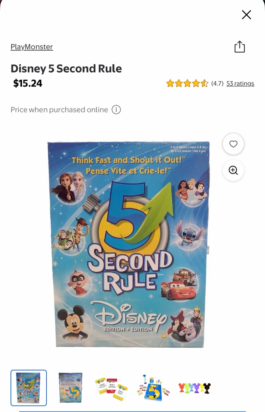 Disney 5 Second Rule Board Game - photo 2