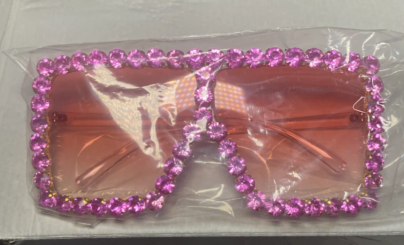 Rhinestone Oversized Square Sunglasses