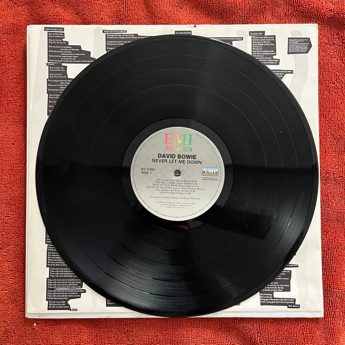 David Bowie Never Let Me Down Vinyl Record - photo 2